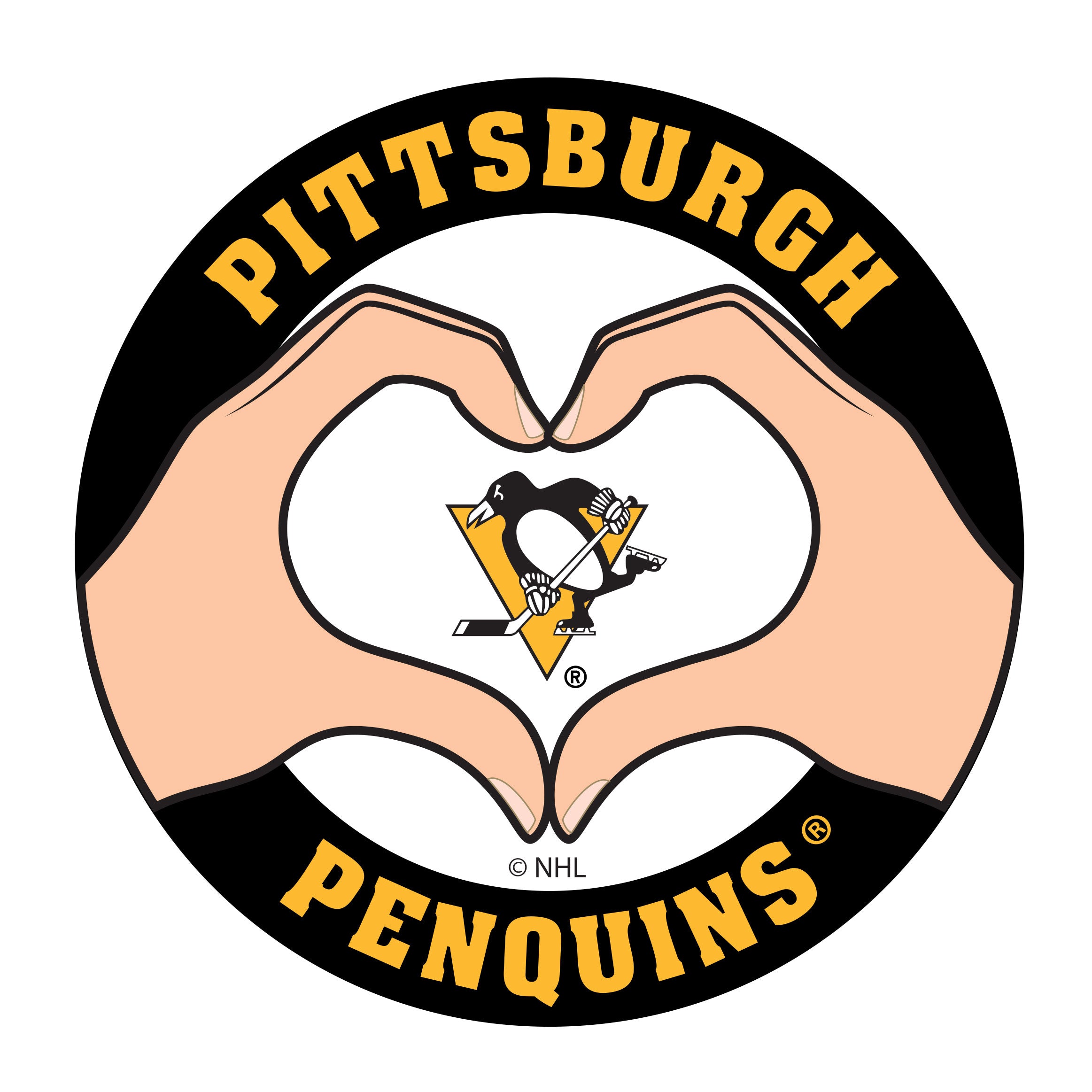 Pittsburgh Penguins Heart Hands Decal