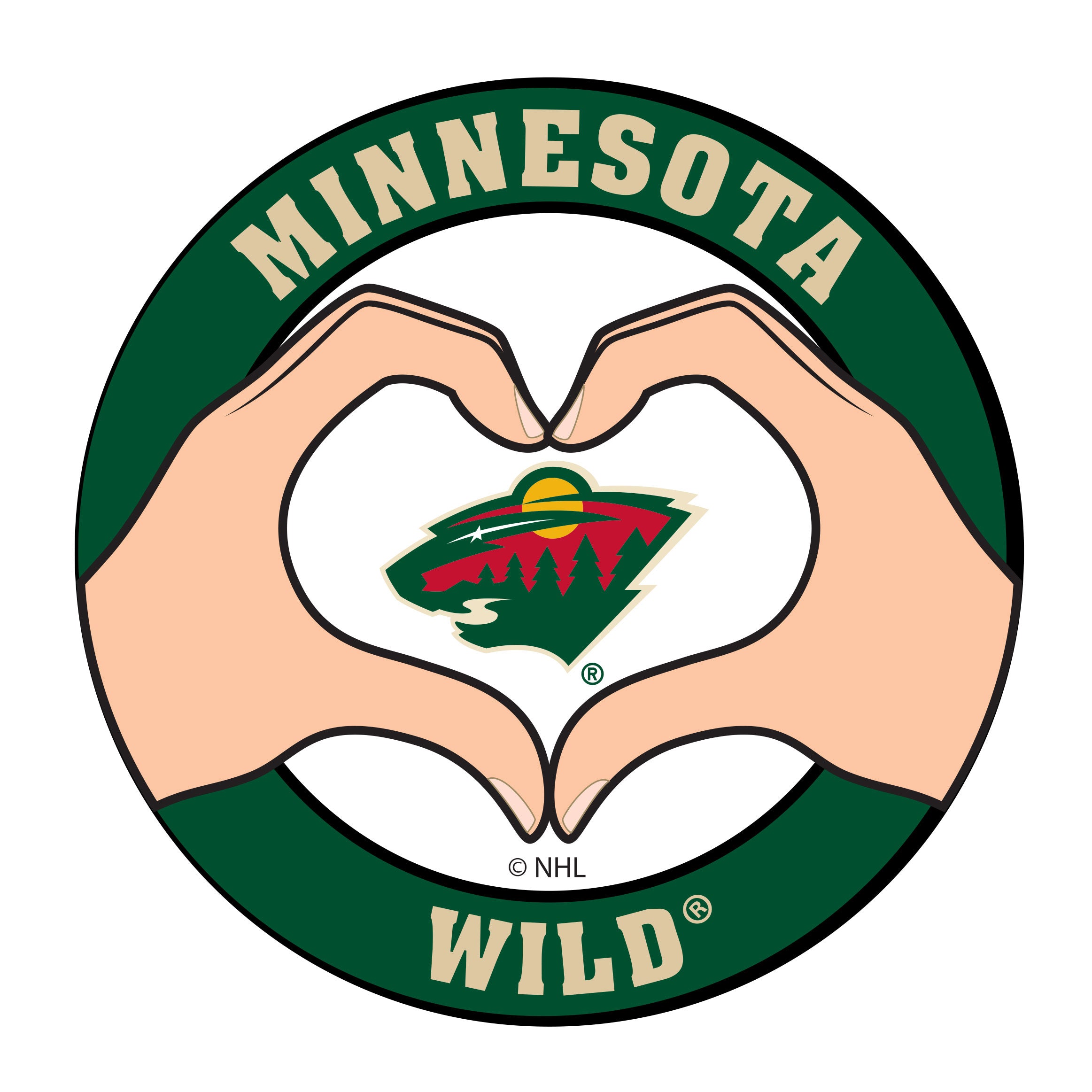 Minnesota Wild Heart Hands Decal