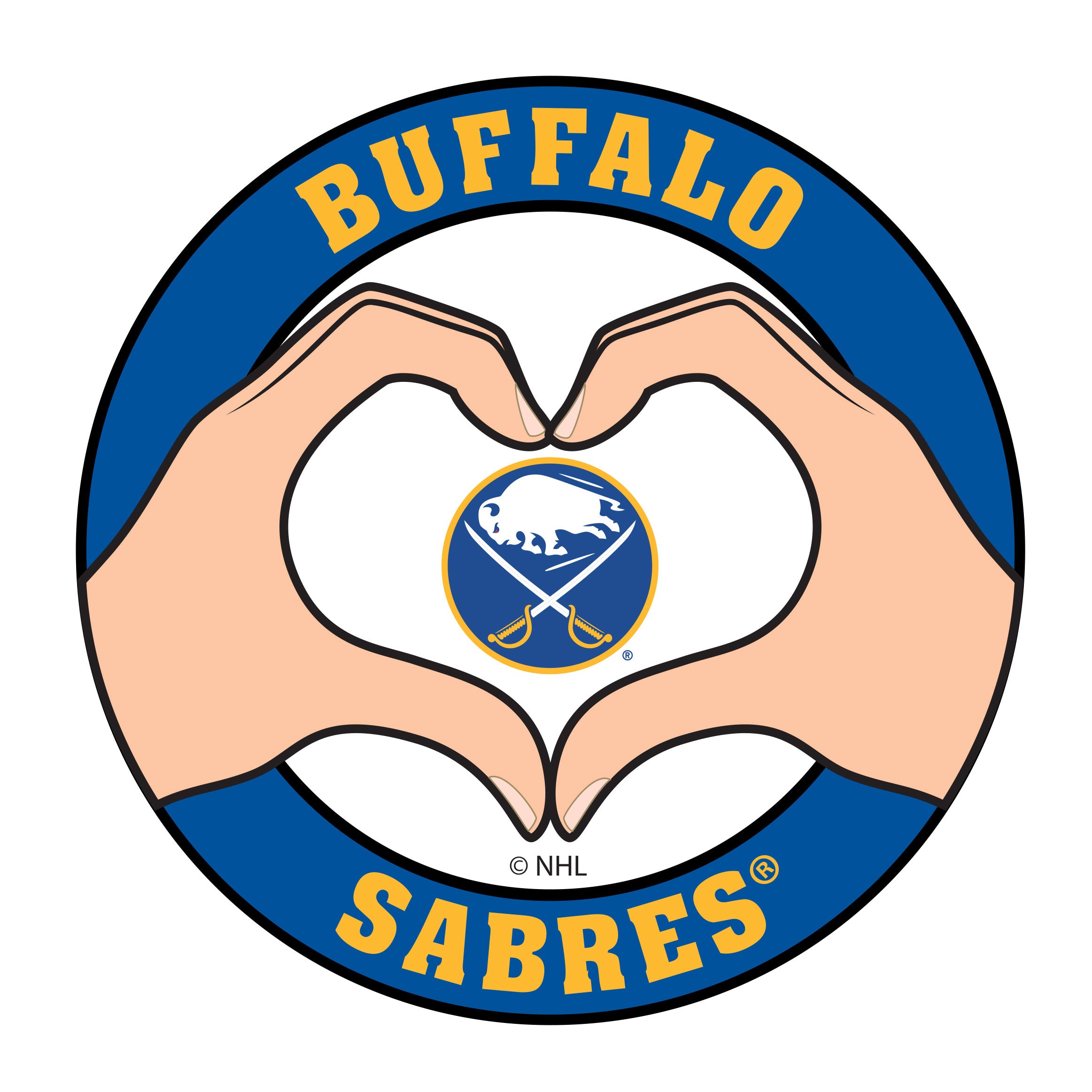 Buffalo Sabres Heart Hands Decal