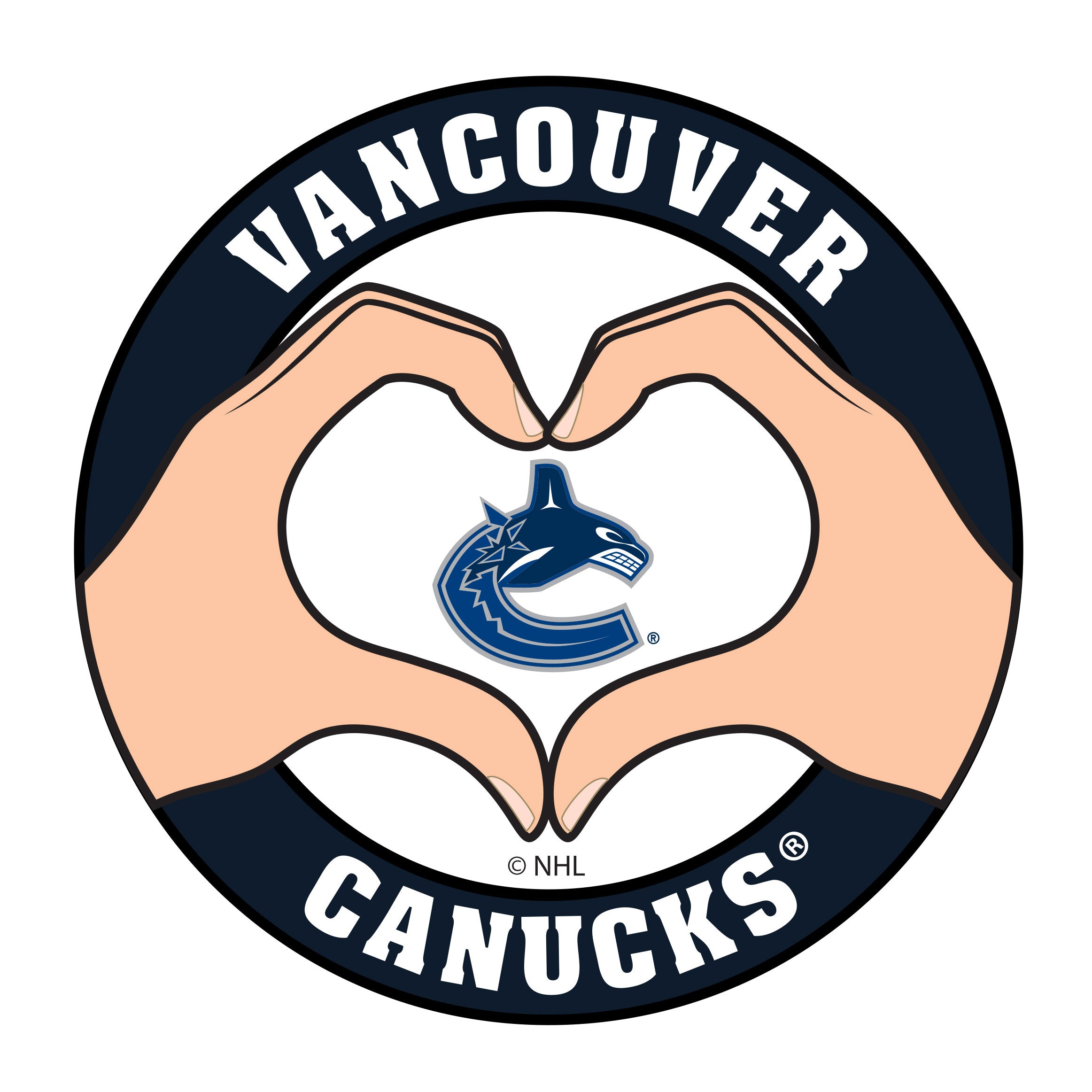 Vancouver Canucks Heart Hands Decal