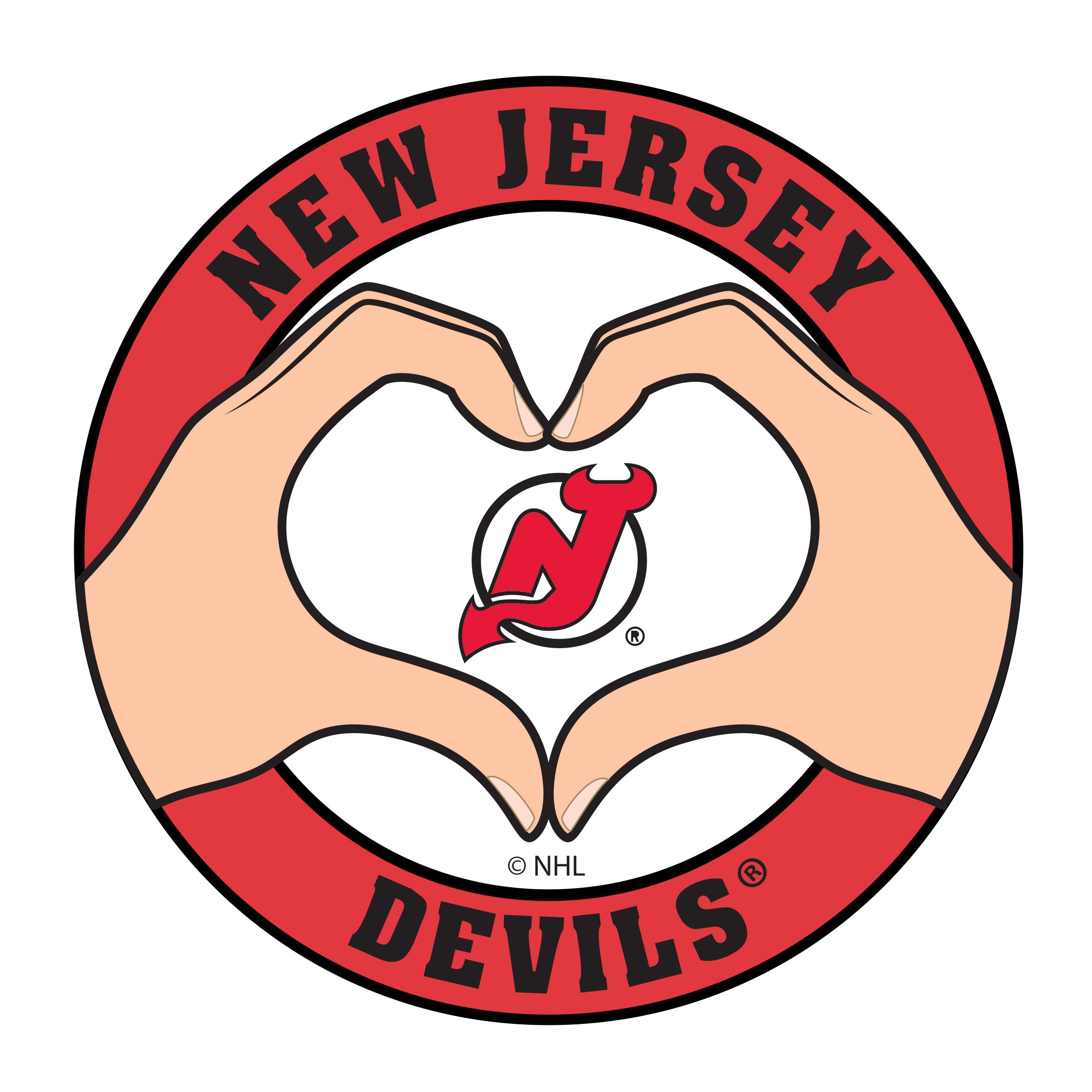 New Jersey Devils Heart Hands Decal