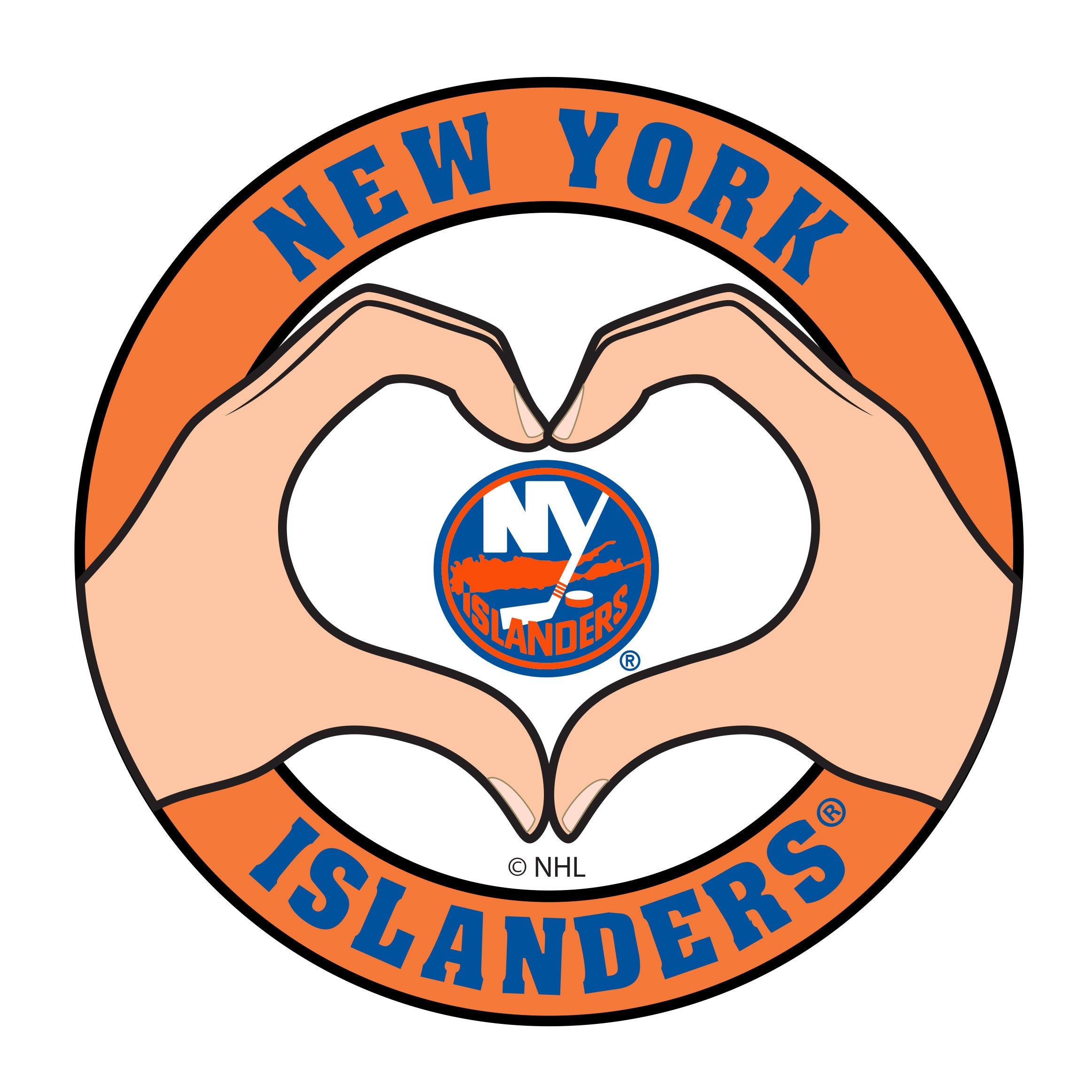 New York Islanders Heart Hands Decal