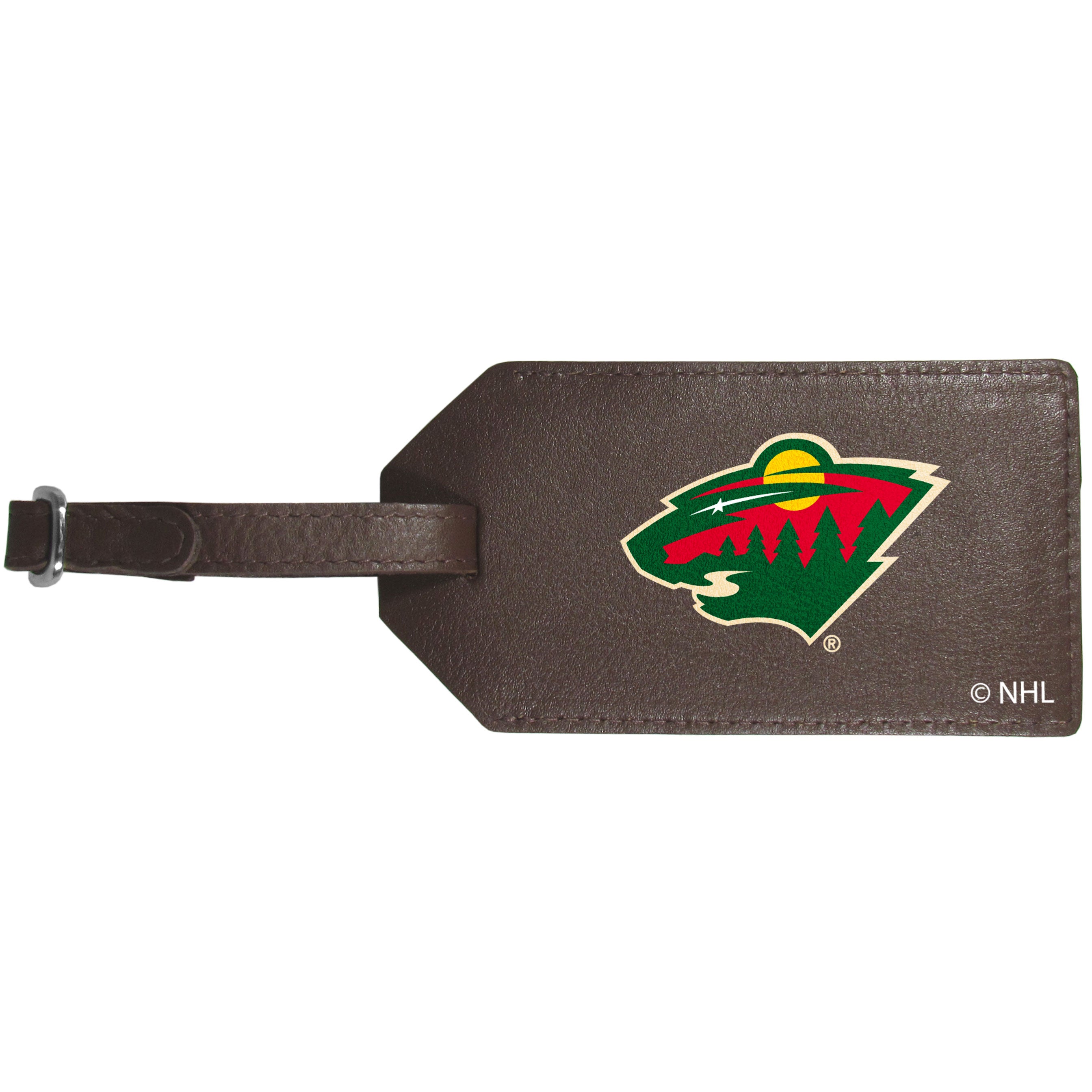 Minnesota Wild Leather Luggage Strap