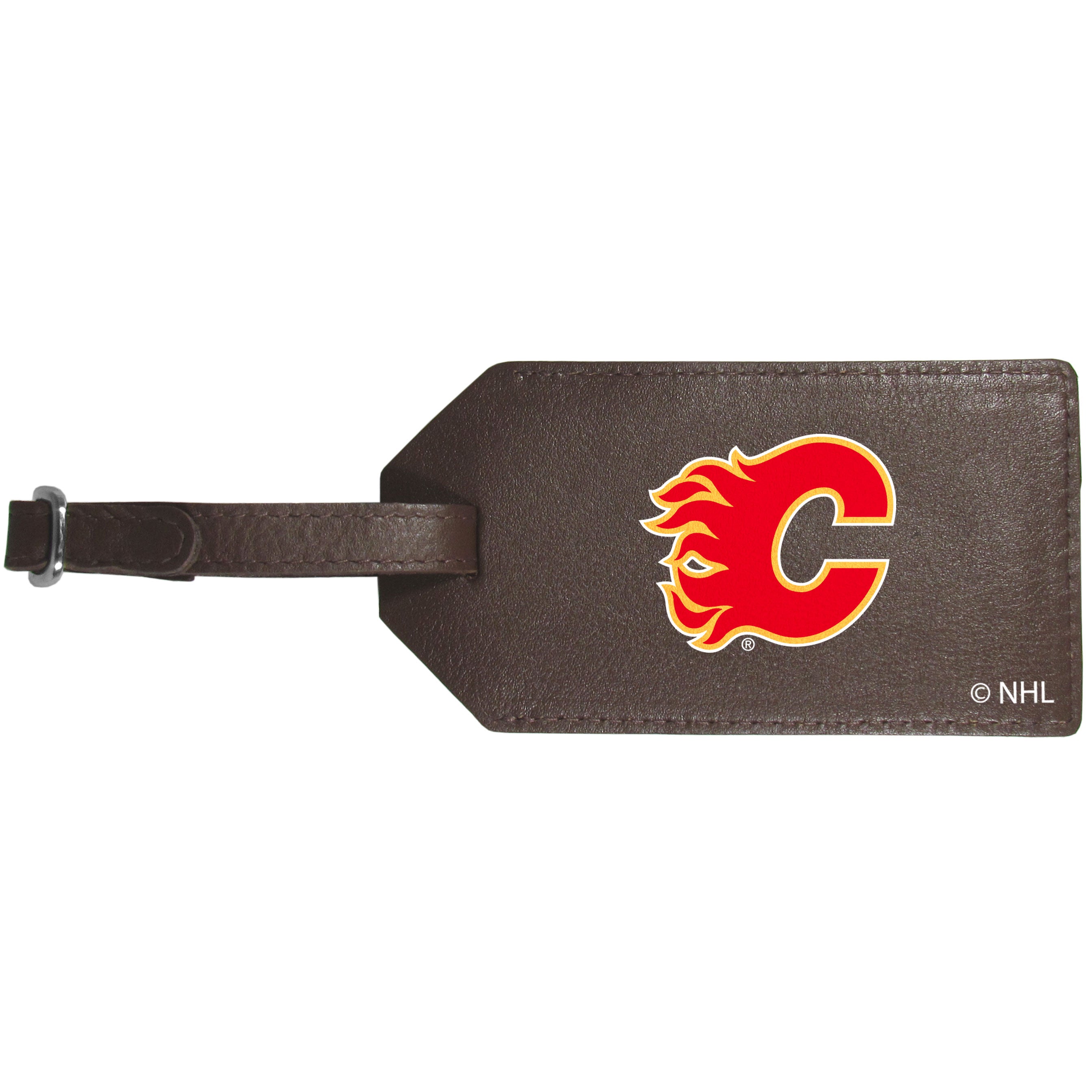 Calgary Flames Leather Luggage Strap