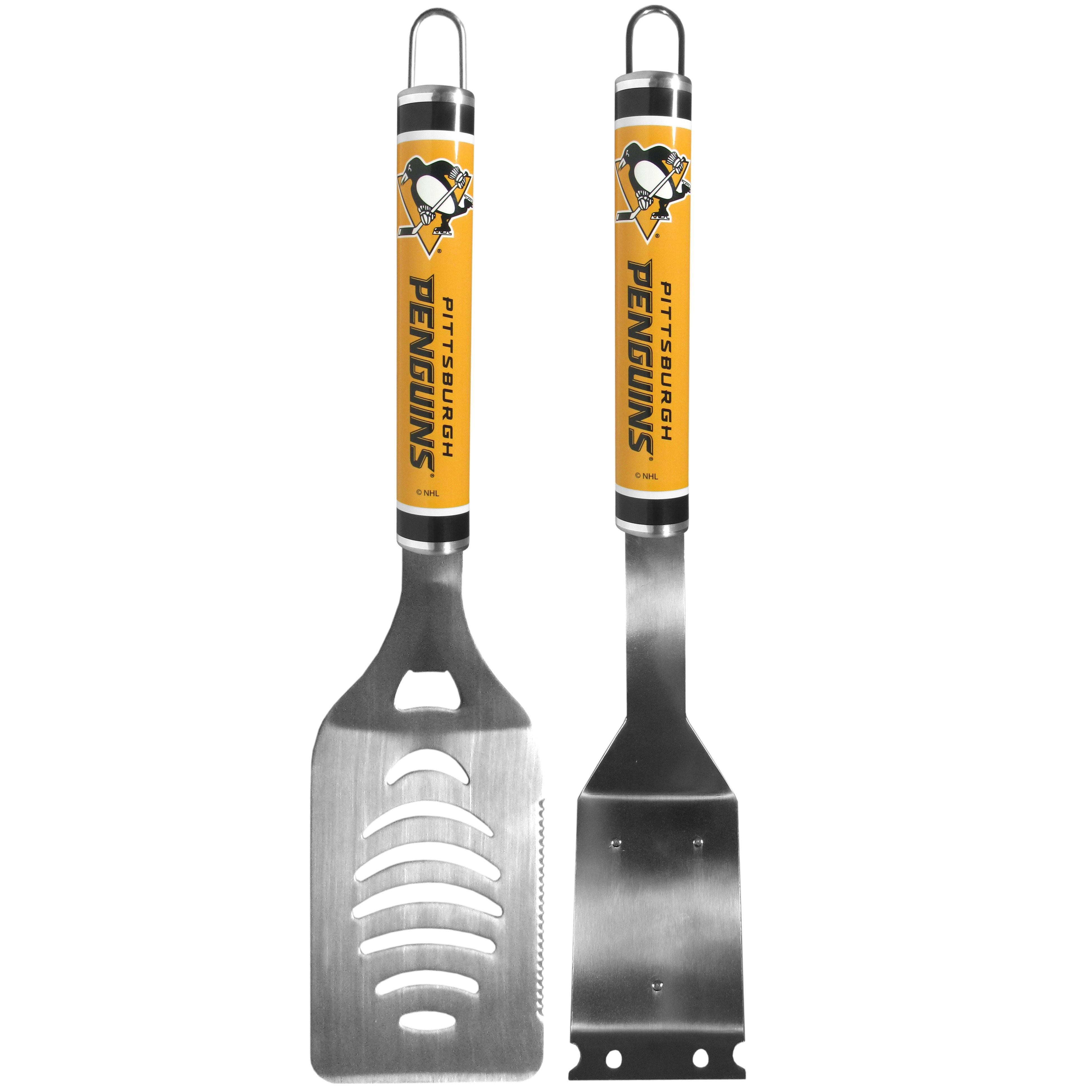 Pittsburgh Penguins Logo Grill Brush/Scraper and Spatula