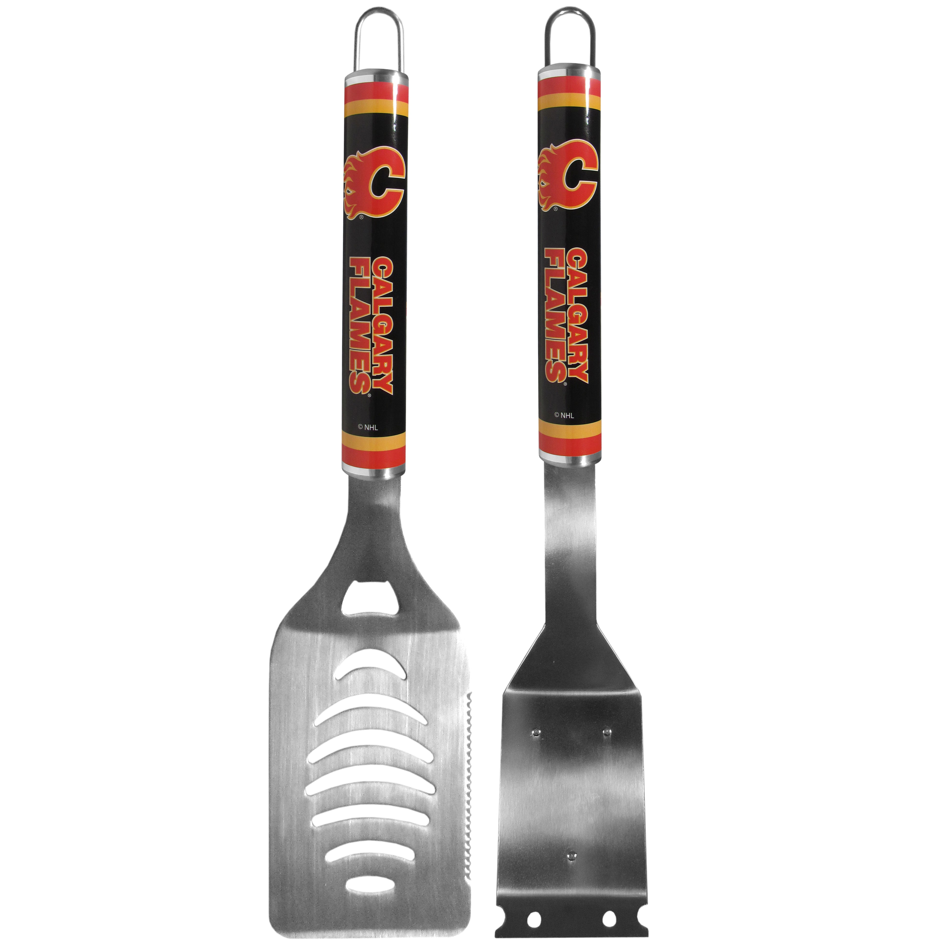 Calgary Flames Logo Grill Brush/Scraper and Spatula