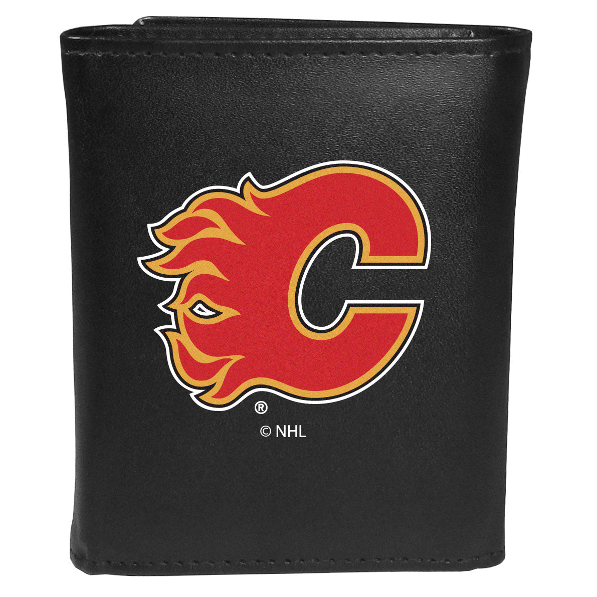 Calgary Flames Leather Tri-fold Wallet, Large Logo