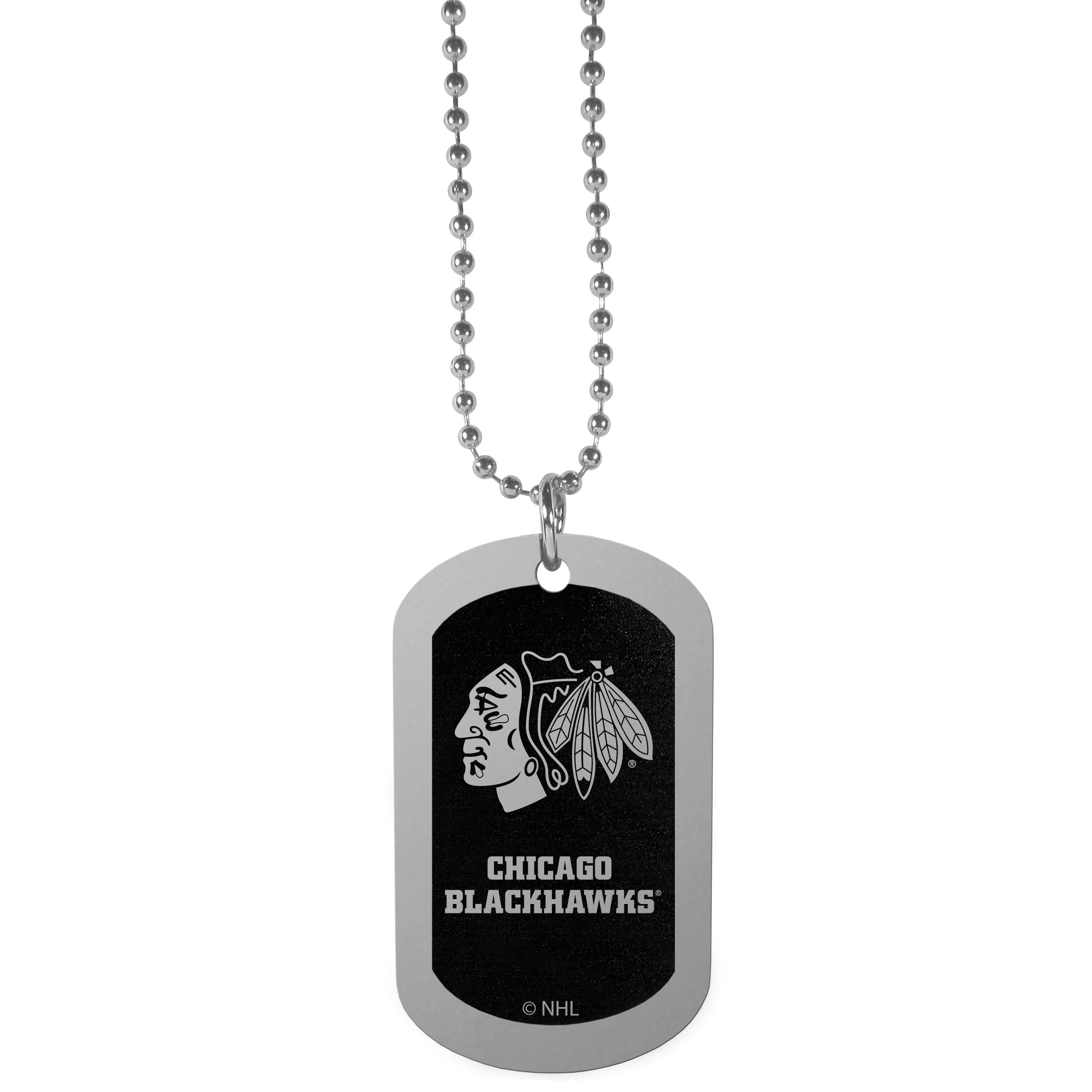 Chicago Blackhawks Chrome Tag Necklace