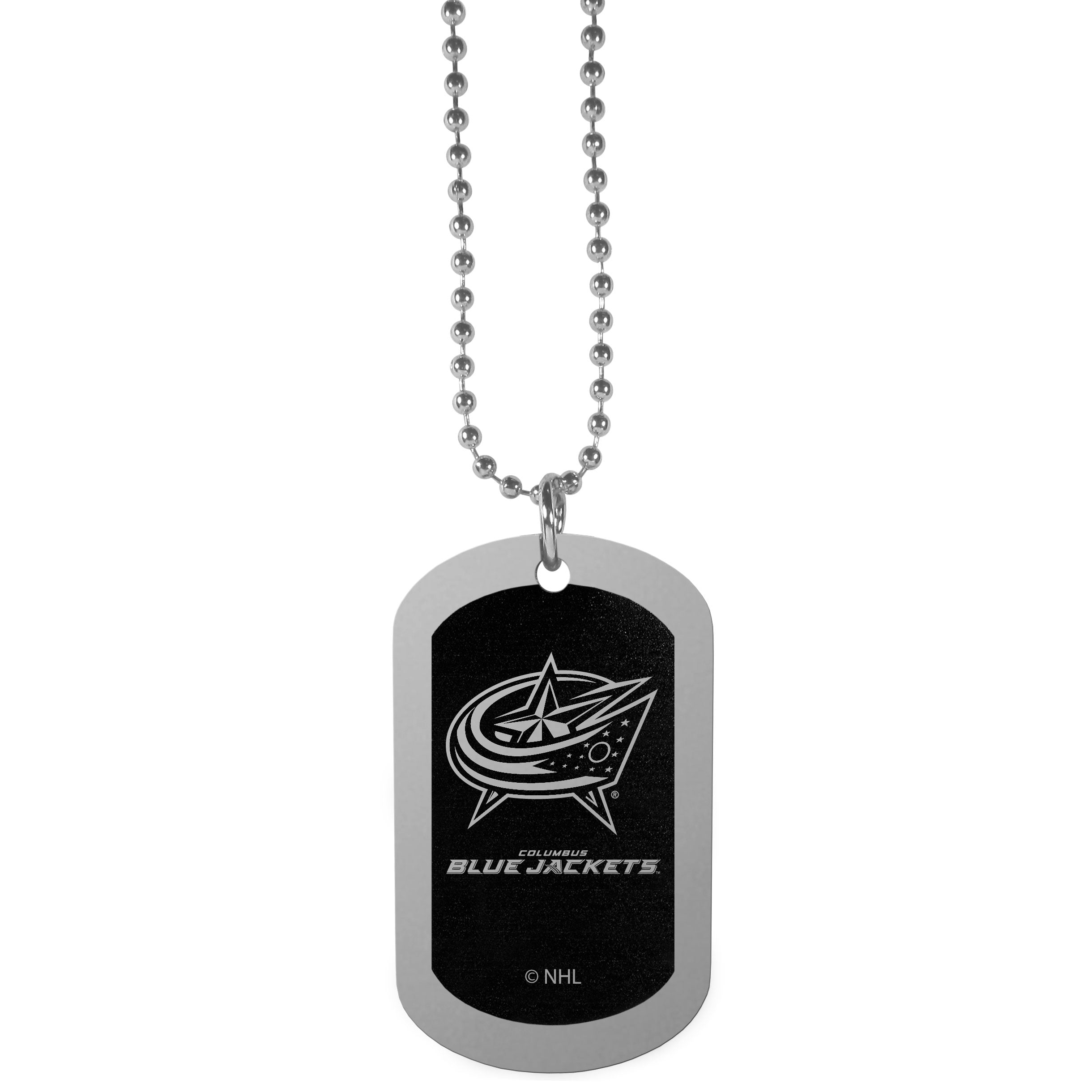 Columbus Blue Jackets Chrome Tag Necklace