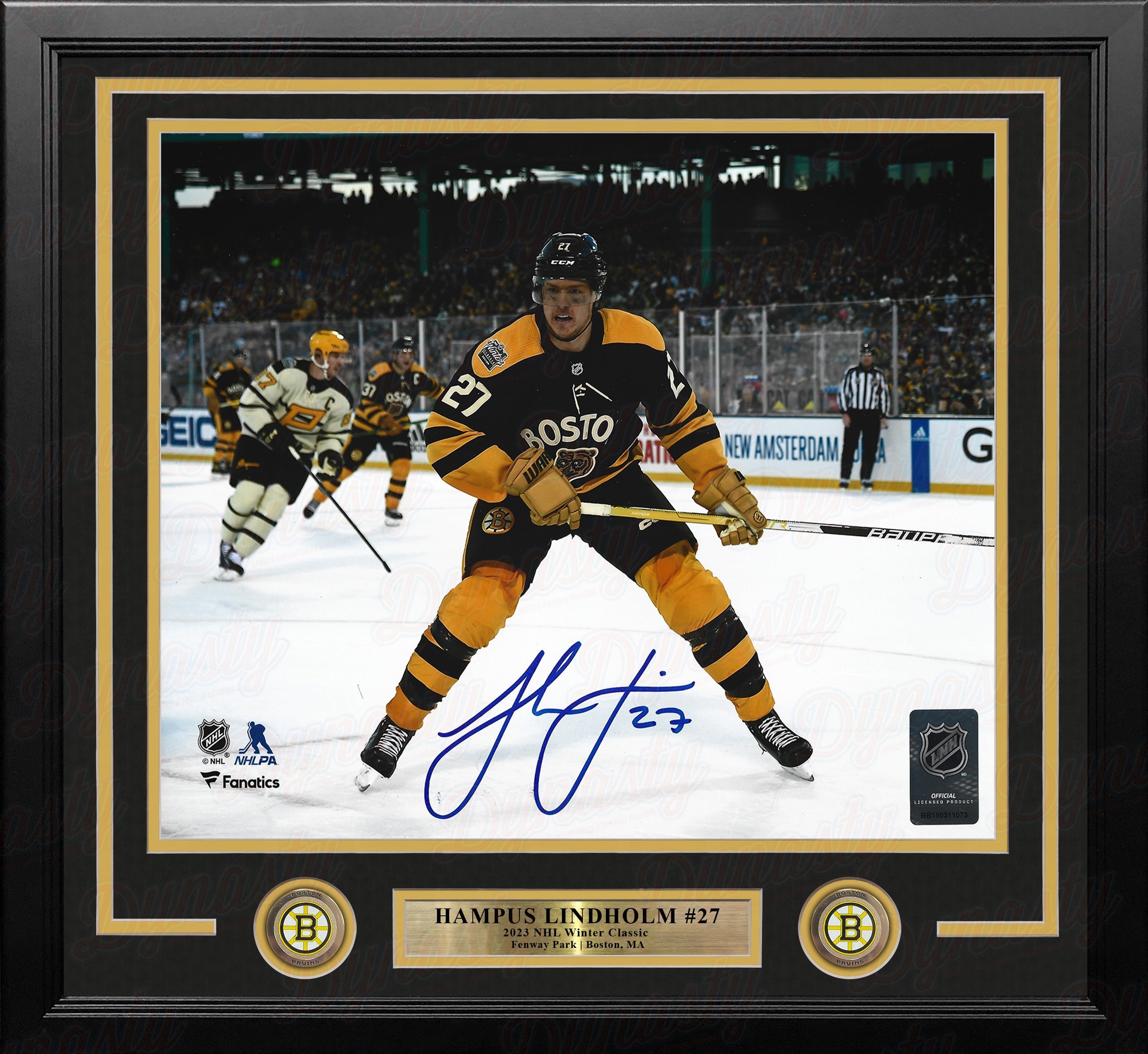 Hampus Lindholm 2023 Winter Classic Action Boston Bruins Autographed 11" x 14" Framed Hockey Photo - Sports Collectibles, Sports Memorabilia, Sports Fan Shop, Sports Gifts