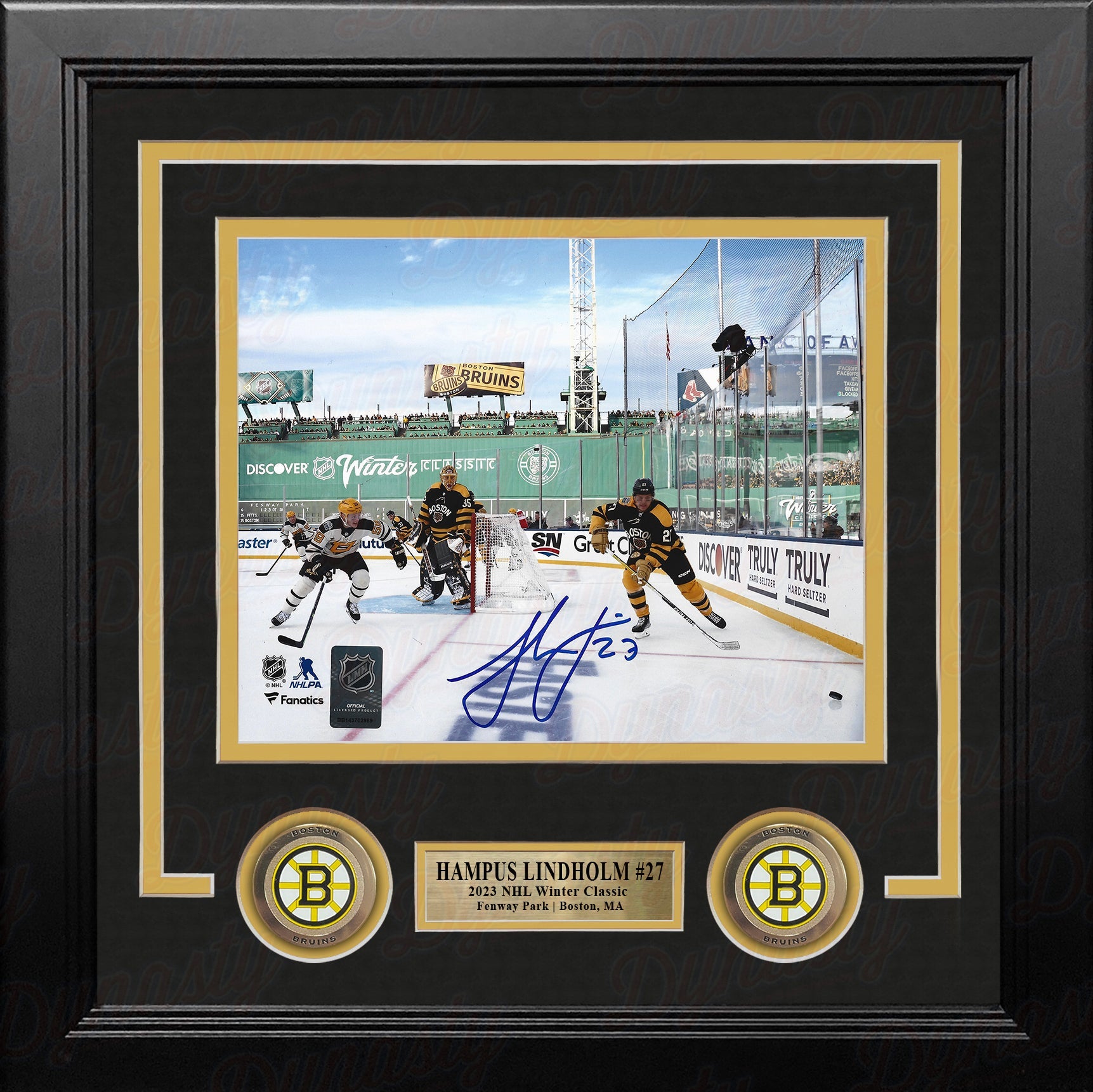 Hampus Lindholm Winter Classic Fenway Park Green Monster Boston Bruins Autographed 8x10 Framed Photo - Sports Collectibles, Sports Memorabilia, Sports Fan Shop, Sports Gifts