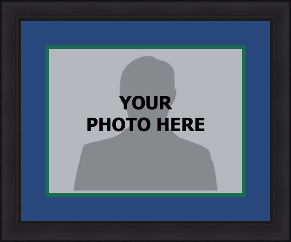 NHL Hockey Photo Picture Frame Kit - Hartford Whalers (Blue Matting, Green Trim) - Sports Collectibles, Sports Memorabilia, Sports Fan Shop, Sports Gifts