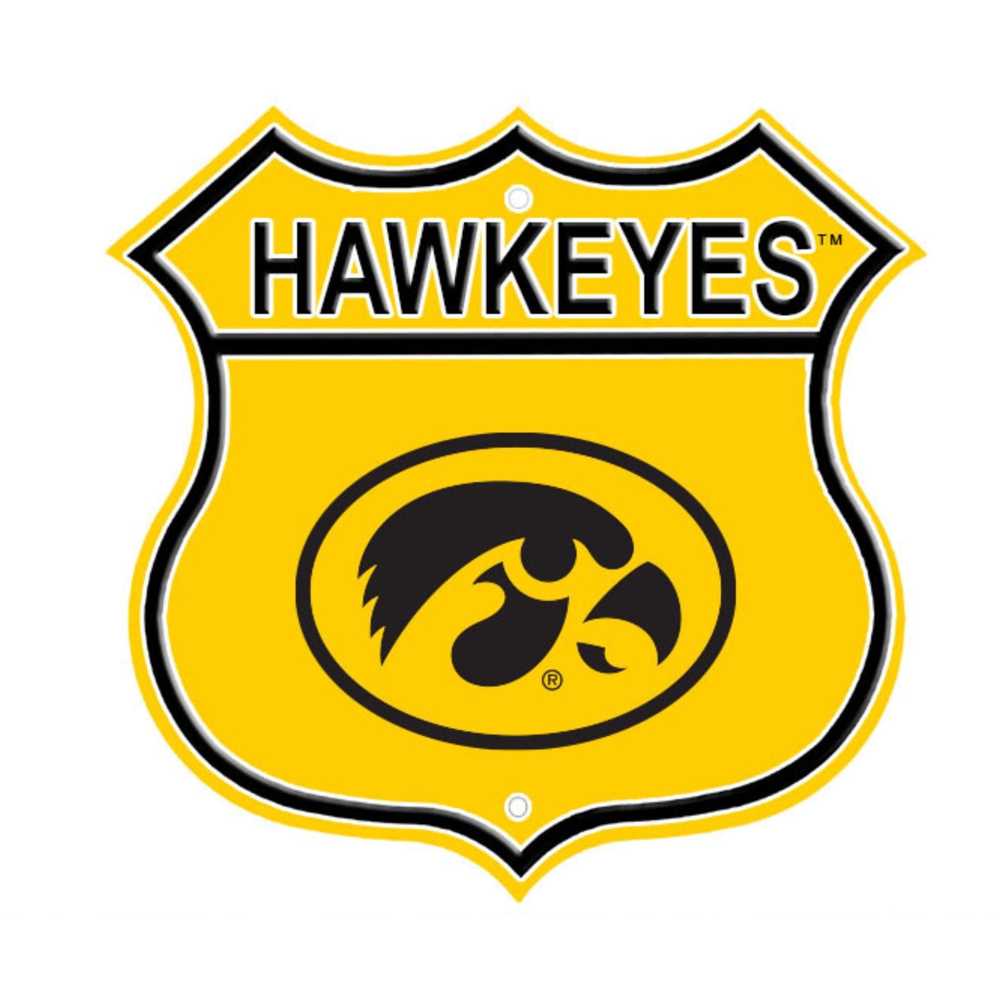 Iowa Hawkeyes Embossed Steel Route Sign