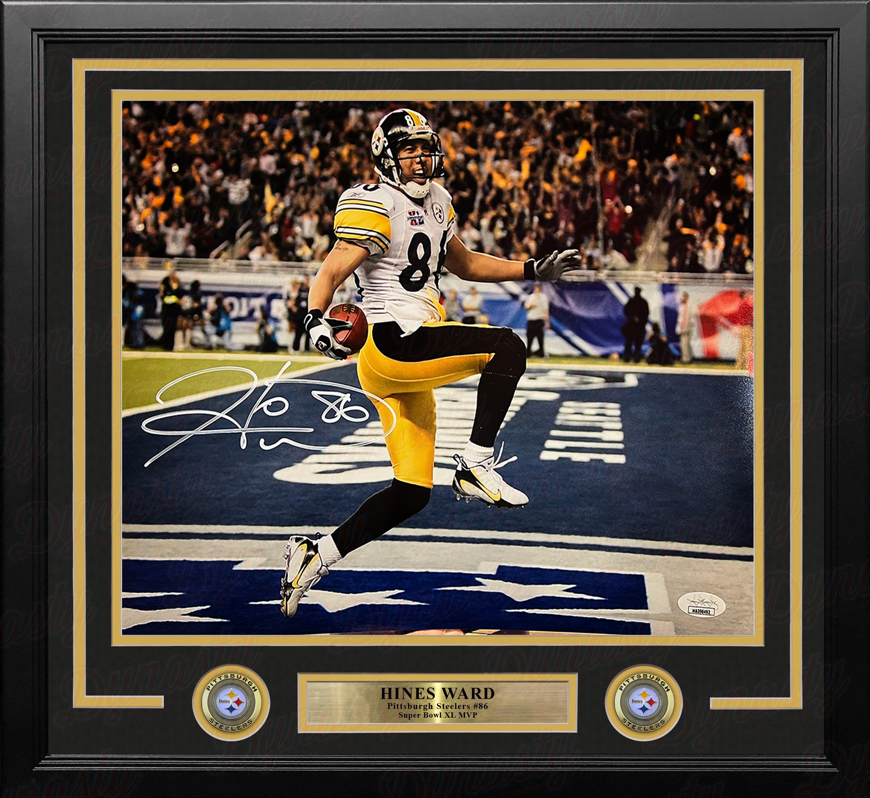 Hines Ward Super Bowl Touchdown Pittsburgh Steelers Autographed 11" x 14" Framed Football Photo - Sports Collectibles, Sports Memorabilia, Sports Fan Shop, Sports Gifts