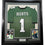 Framed Autographed/Signed Jalen Hurts 35x39 #1 Philadelphia Green Football Jersey JSA COA