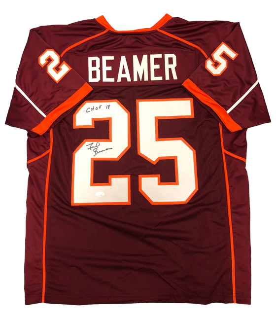 Virginia Tech Hokies Frank Beamer Signed Auto Piping Jersey 'CHOF 18' - JSA W COA - 757 Sports Collectibles