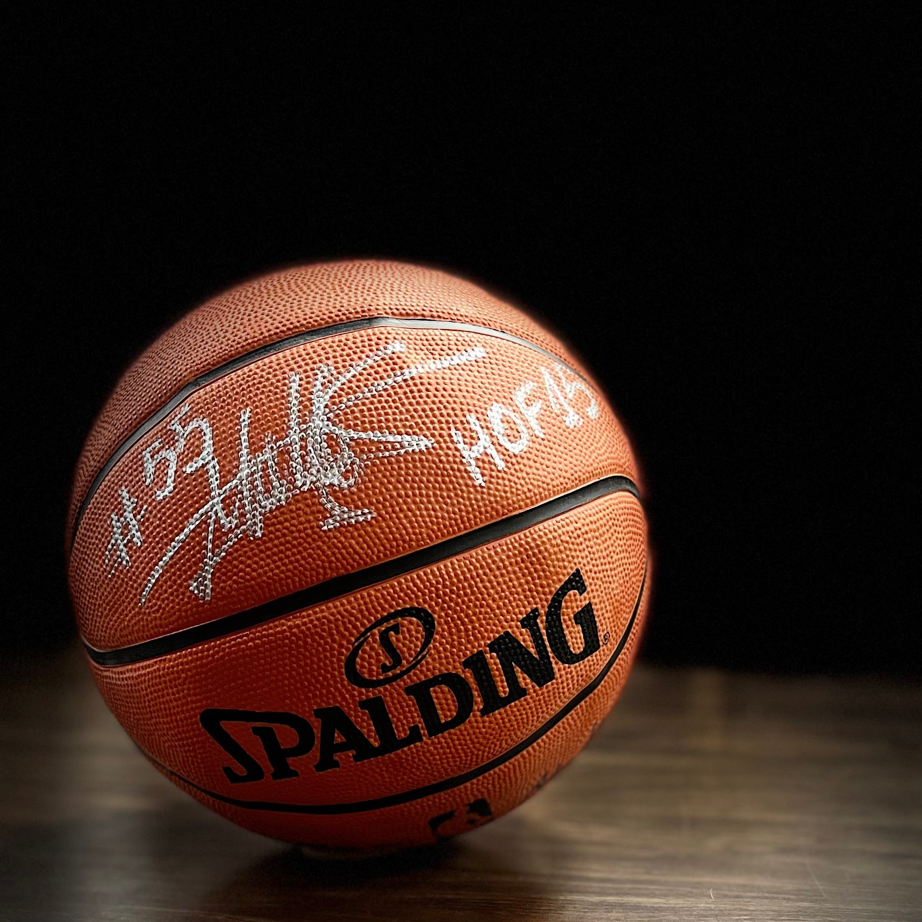 Dikembe Mutombo Autographed Spalding Basketball with Hall of Fame Inscription - Sports Collectibles, Sports Memorabilia, Sports Fan Shop, Sports Gifts