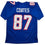 Autographed/Signed Ben Coates New England Blue Football Jersey Beckett BAS COA