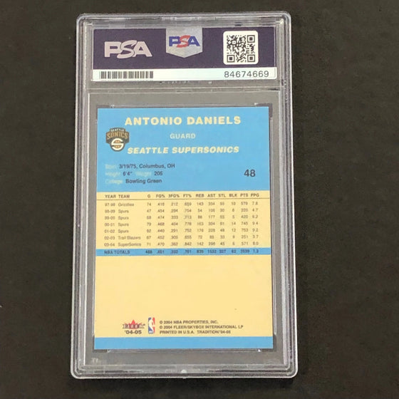 04-05 Fleer Skybox #48 Antonio Daniels Signed Card AUTO 10 PSA Slabbed Sonics - Sports Collectibles, Sports Memorabilia, Sports Fan Shop, Sports Gifts