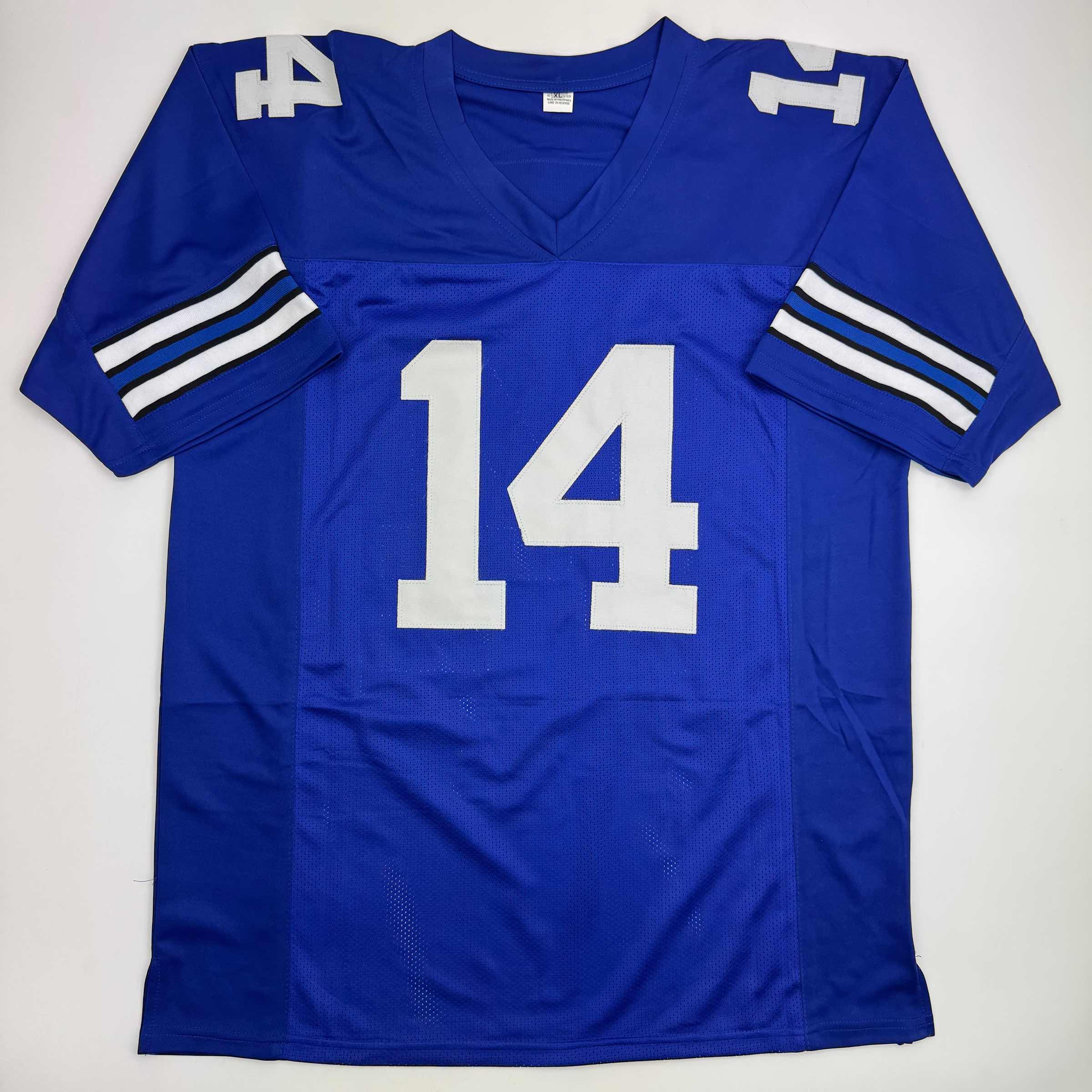 Autographed/Signed Craig Morton Dallas Blue Football Jersey JSA COA