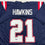 Autographed/Signed Jaylinn Hawkins New England Blue Football Jersey Beckett BAS COA