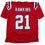 Autographed/Signed Jaylinn Hawkins New England Red Football Jersey Beckett BAS COA