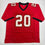 Autographed/Signed Ronde Barber HOF 23 Tampa Bay Red Football Jersey Beckett BAS COA