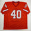 Autographed/Signed Mike Alstott Tampa Bay Orange Creamsicle Football Jersey Beckett BAS COA