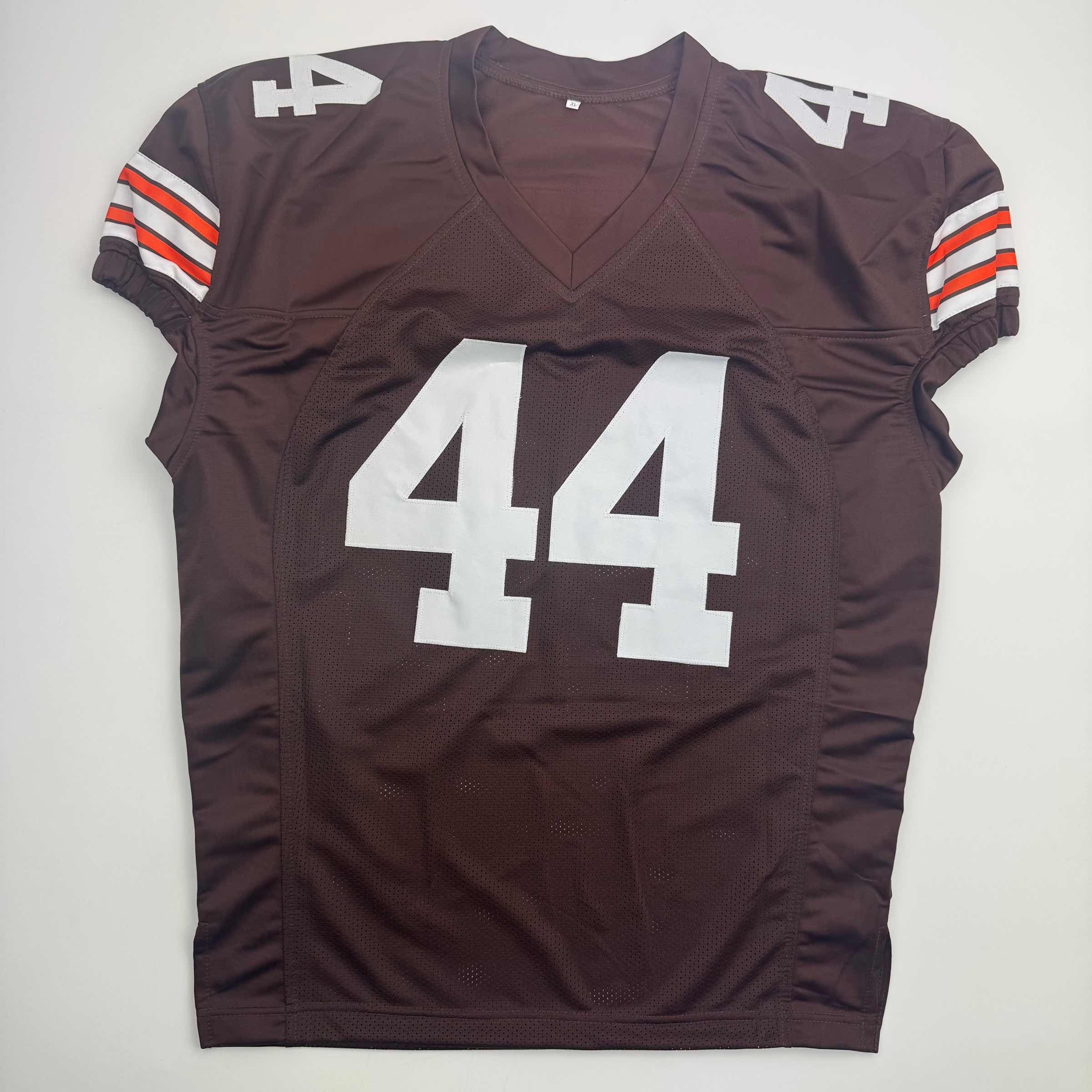 Autographed/Signed Harold Fannin Jr. Cleveland Football Brown Jersey JSA COA