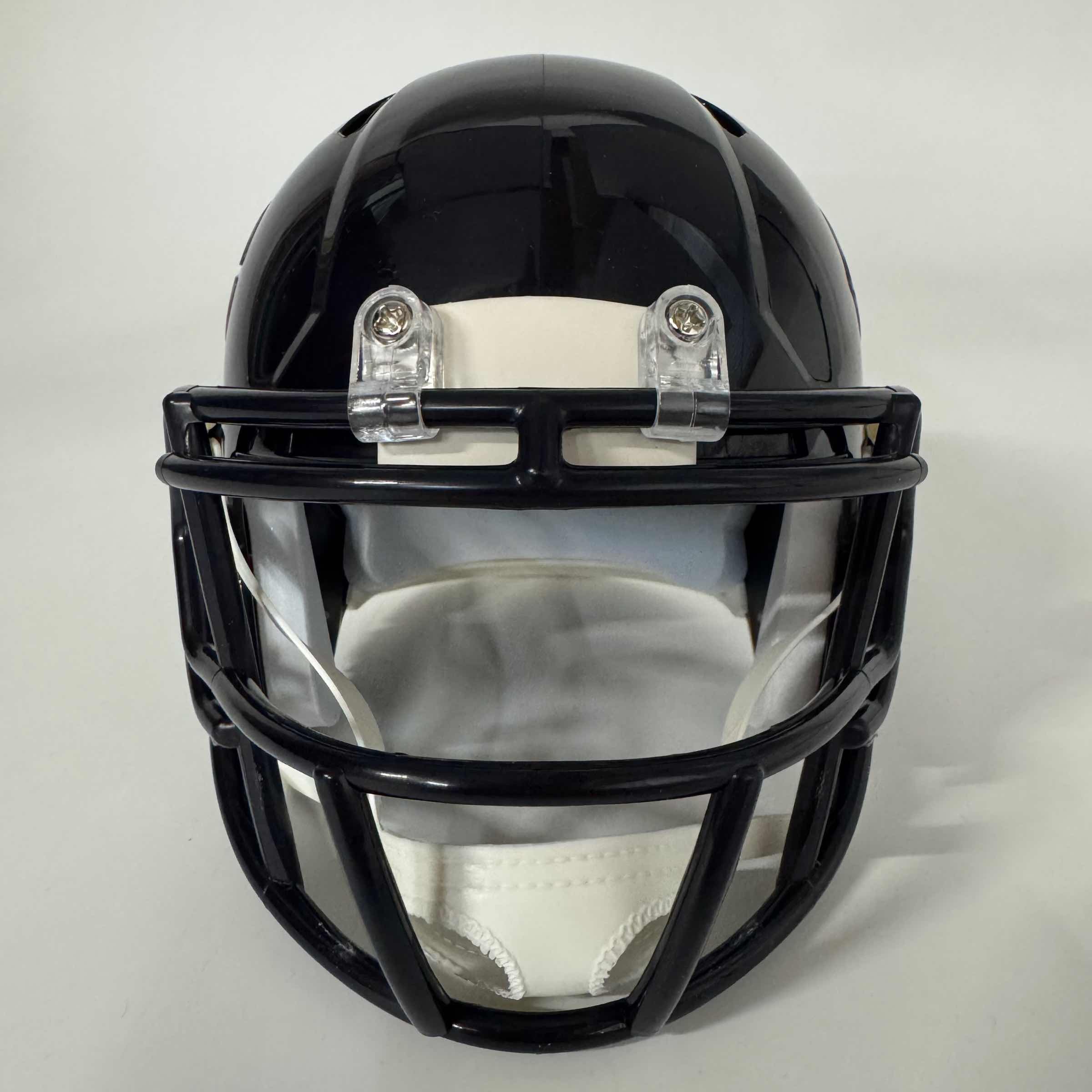 Autographed/Signed Brian Urlacher HOF 18 Chicago Bears Mini Football Helmet JSA COA