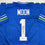 Autographed/Signed Warren Moon HOF 06 Seattle Blue Retro Football Jersey Beckett BAS COA