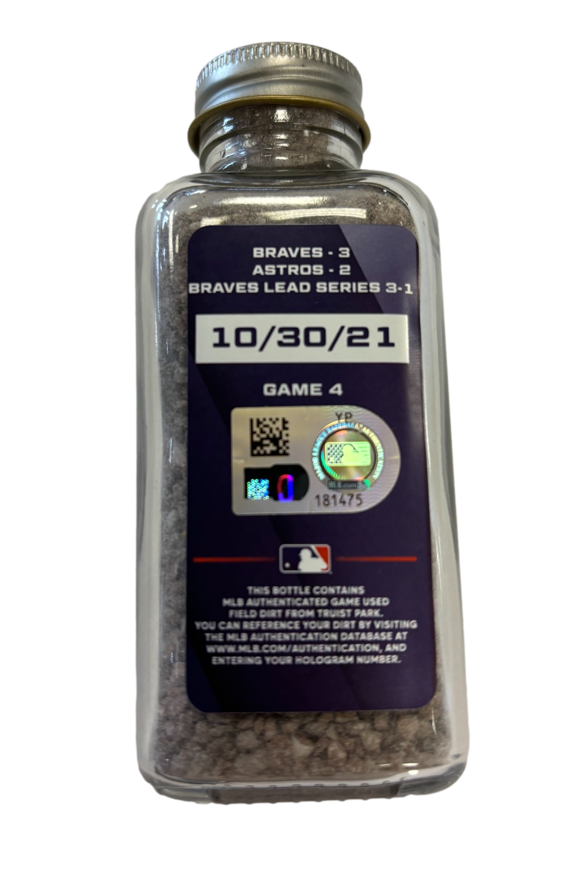 Atlanta Braves 2021 World Series Game 4 Field Used Dirt - MLB Authenticated - Sports Collectibles, Sports Memorabilia, Sports Fan Shop, Sports Gifts