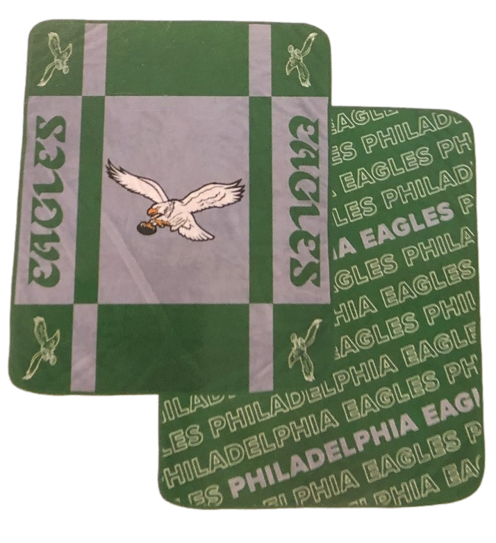 Philadelphia Eagles Retro 60"x70" Reverse Block Lux Super Soft Plush Throw Two-Sided Blanket - Sports Collectibles, Sports Memorabilia, Sports Fan Shop, Sports Gifts