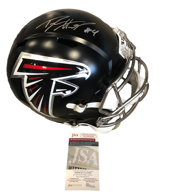 Atlanta Falcons Taylor Heinicke Signed Auto Full Size Replica Helmet - JSA W COA - 757 Sports Collectibles