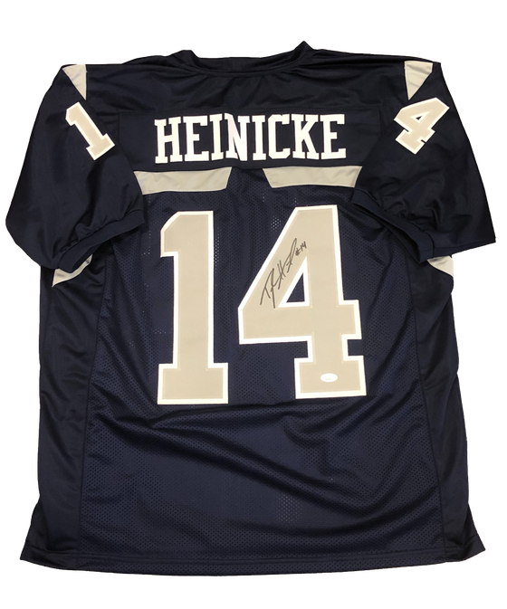 Old Dominion Monachs Taylor Heinicke Signed Auto Navy Jersey - JSA W COA - 757 Sports Collectibles