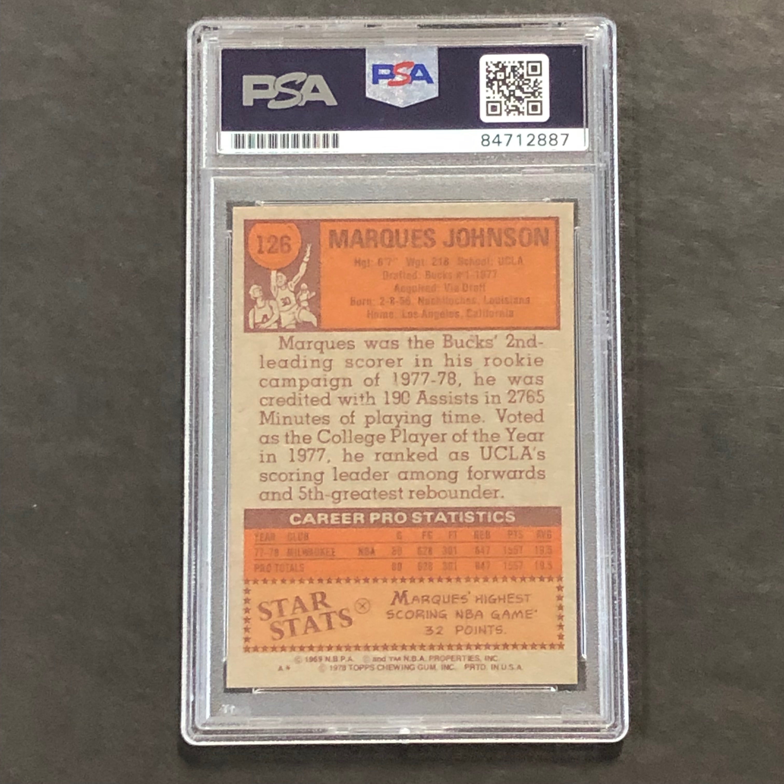 1969-70 Topps #126 MARQUES JOHNSON Signed Card AUTO PSA Slabbed Bucks - Sports Collectibles, Sports Memorabilia, Sports Fan Shop, Sports Gifts