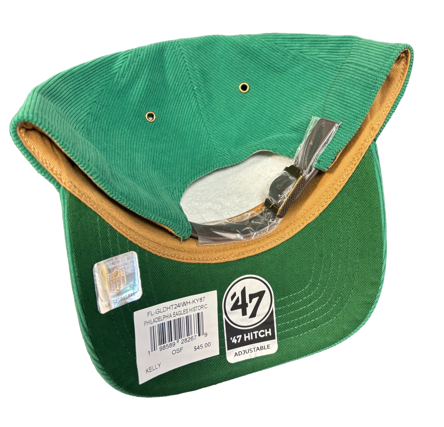 PHILADELPHIA EAGLES HISTORIC KELLY GOLDEN AGE CORDUROY 47 Strapback Hat - Sports Collectibles, Sports Memorabilia, Sports Fan Shop, Sports Gifts