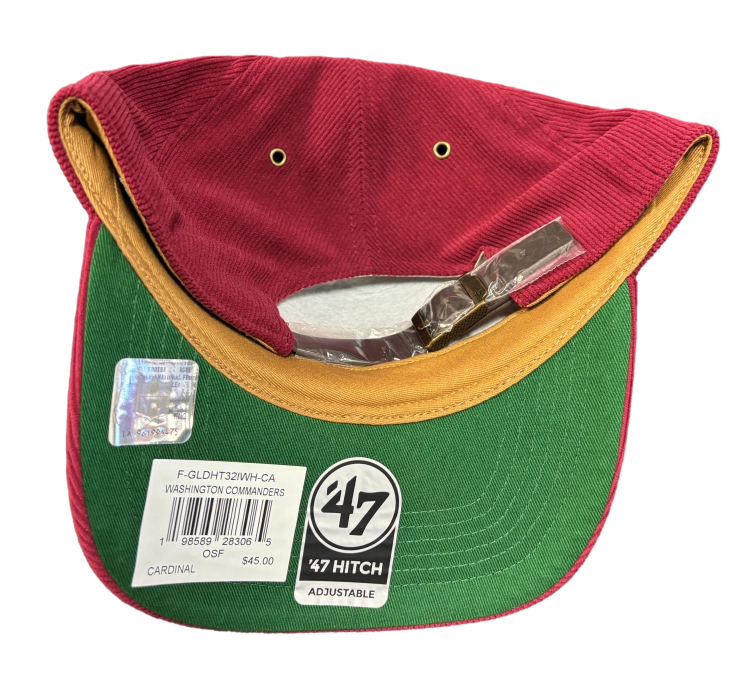 WASHINGTON COMMANDERS CARDINAL GOLDEN AGE CORDUROY 47 Snapback Hat - Sports Collectibles, Sports Memorabilia, Sports Fan Shop, Sports Gifts