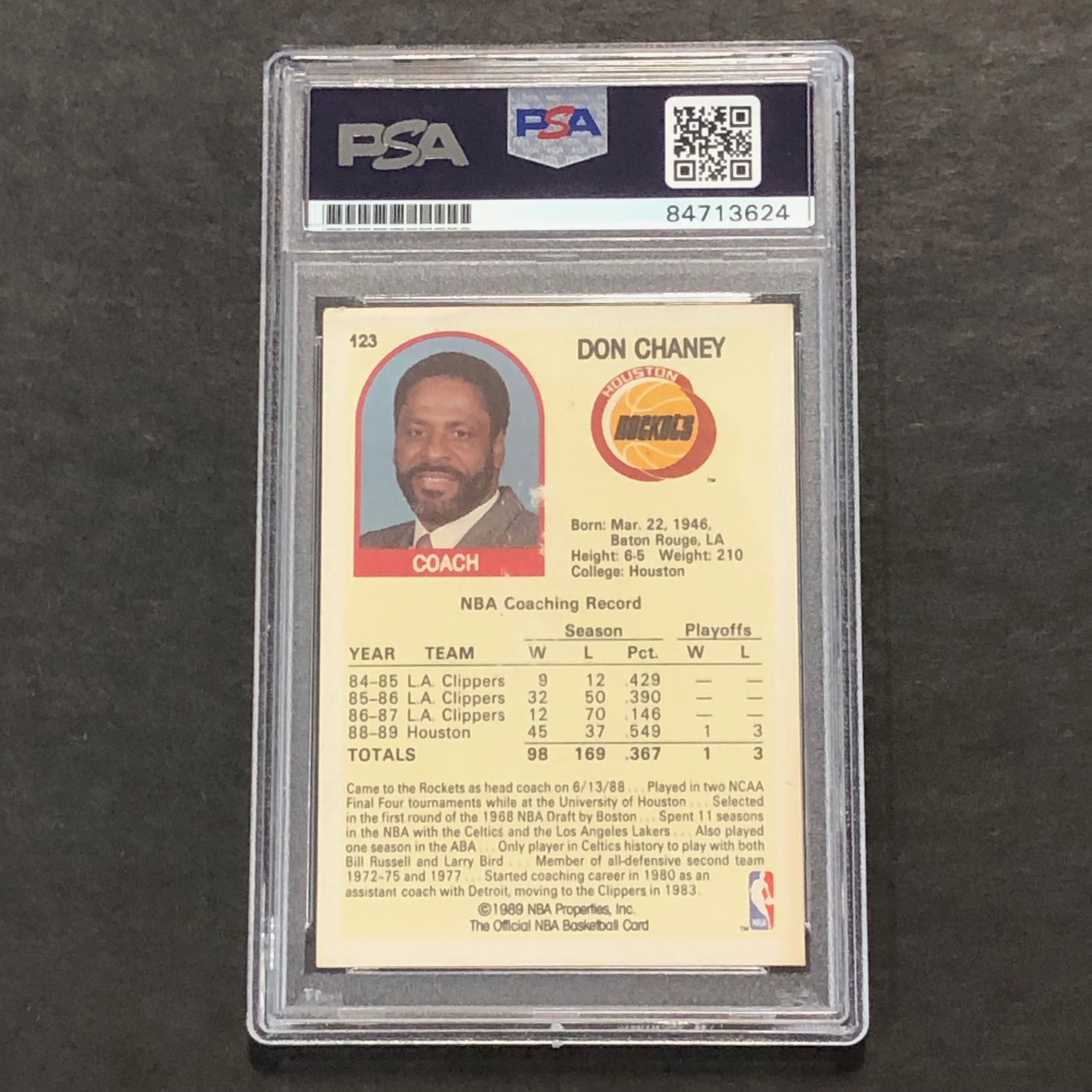 1989 NBA Hoops #123 Don Chaney Signed Card AUTO PSA Slabbed Rockets - Sports Collectibles, Sports Memorabilia, Sports Fan Shop, Sports Gifts