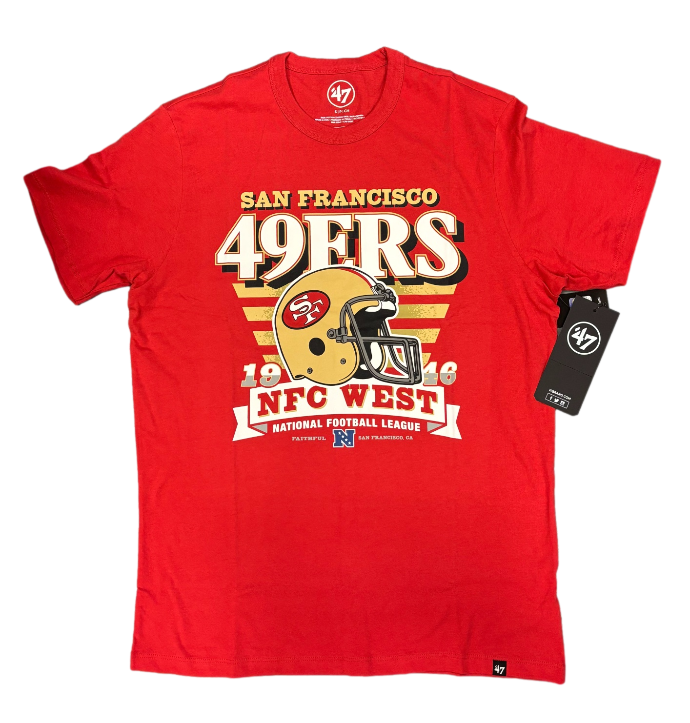 San Francisco 49ers HISTORIC Division Block Red T-SHIRT - Sports Gifts, Sports Memorabilia, Sports Collectibles, Fan Shop