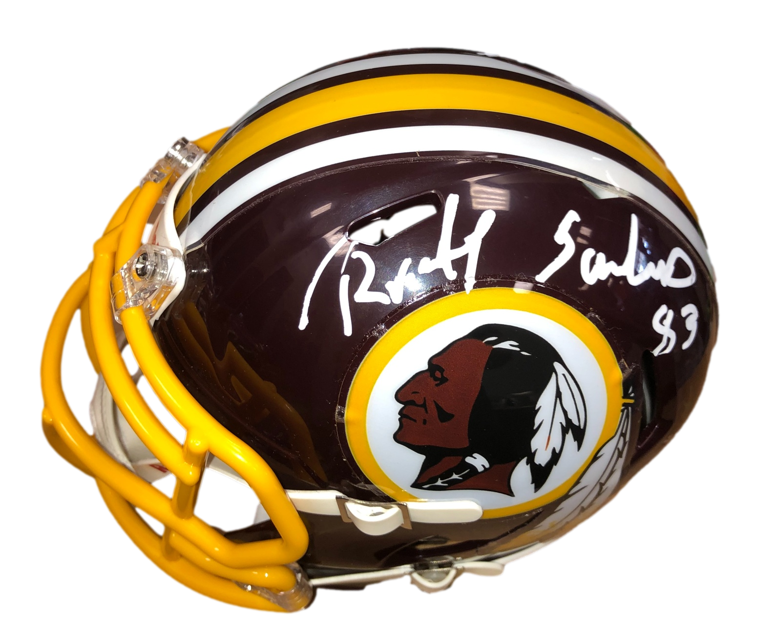Washington Commanders Art Monk, Gary Clark, Ricky Sanders Posse Signed Auto Custom Maroon Mini Helmet - JSA W COA - 757 Sports Collectibles