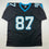 Autographed/Signed Muhsin Muhammad Carolina Black Football Jersey Beckett BAS COA