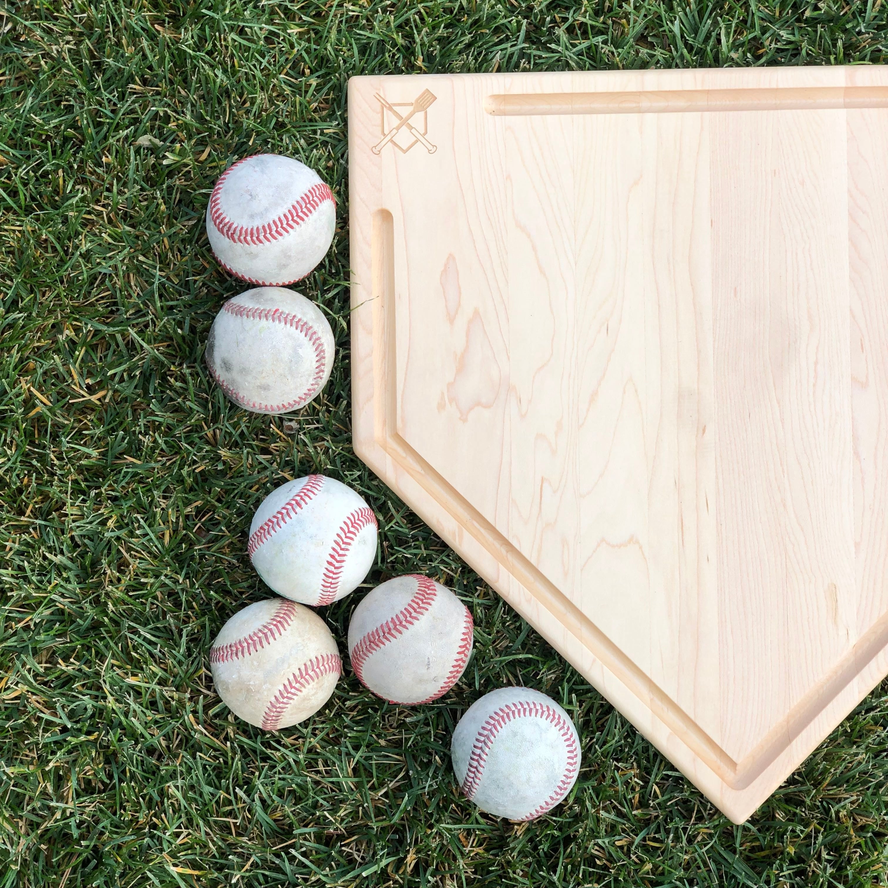 Full Size (17" x 17") Home Plate Cutting Board With Trough - Sports Collectibles, Sports Memorabilia, Sports Fan Shop, Sports Gifts
