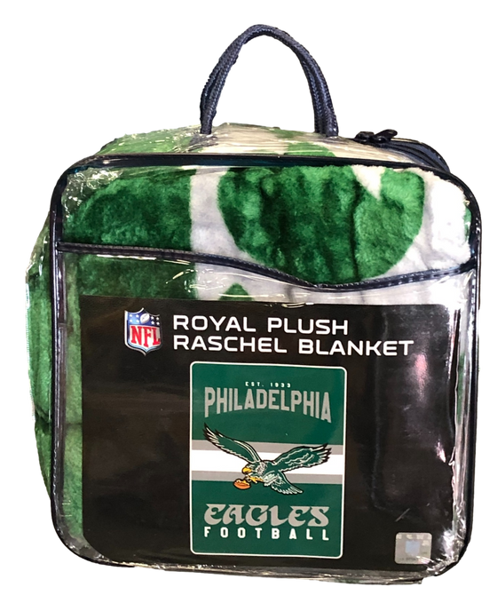 Philadelphia Eagles Retro Kelly Green 60" x 80" Slant Royal Plush Blanket - 757 Sports Collectibles