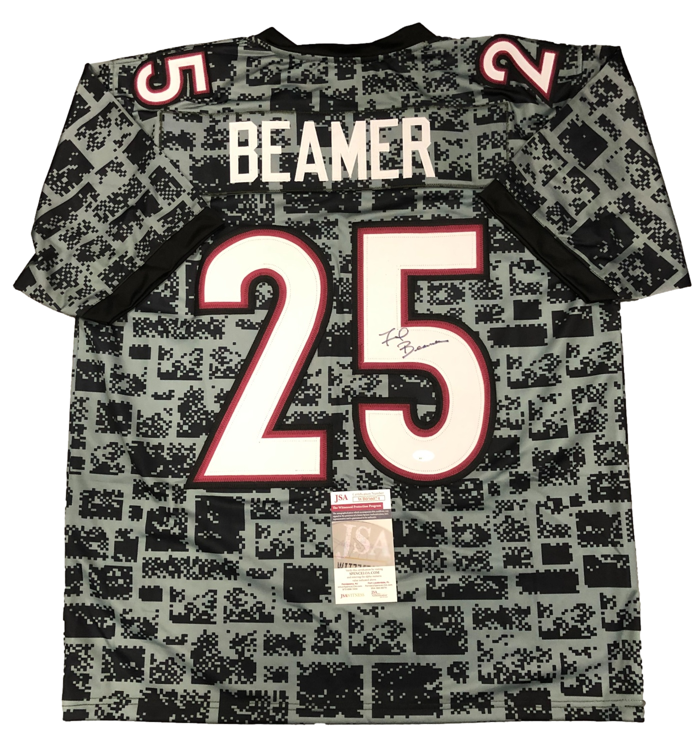 Virginia Tech Hokies Frank Beamer Signed Auto Stone Jersey - JSA W COA - 757 Sports Collectibles