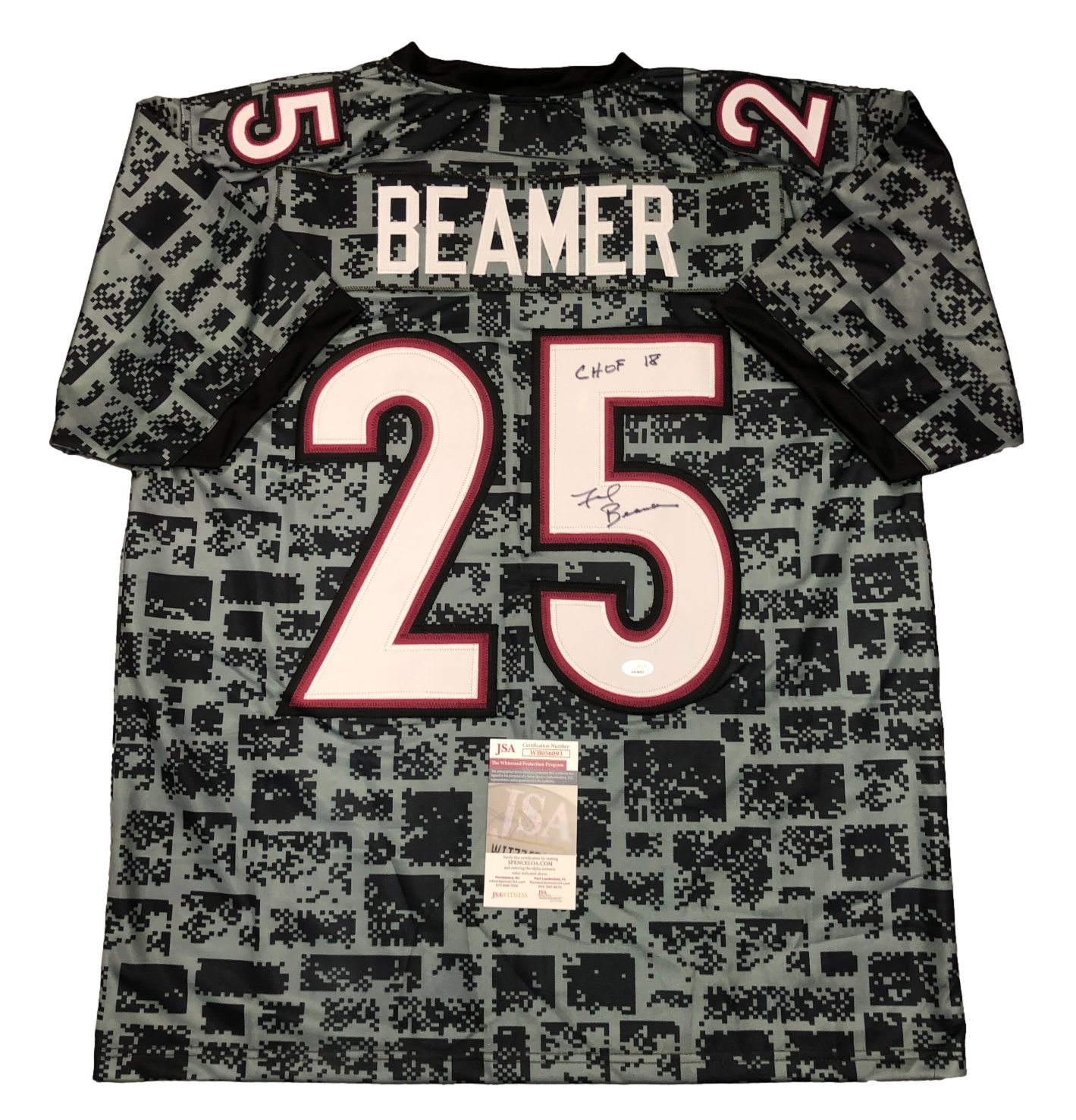Virginia Tech Hokies Frank Beamer Signed Auto Stone Jersey 'CHOF 18' - JSA W COA - 757 Sports Collectibles