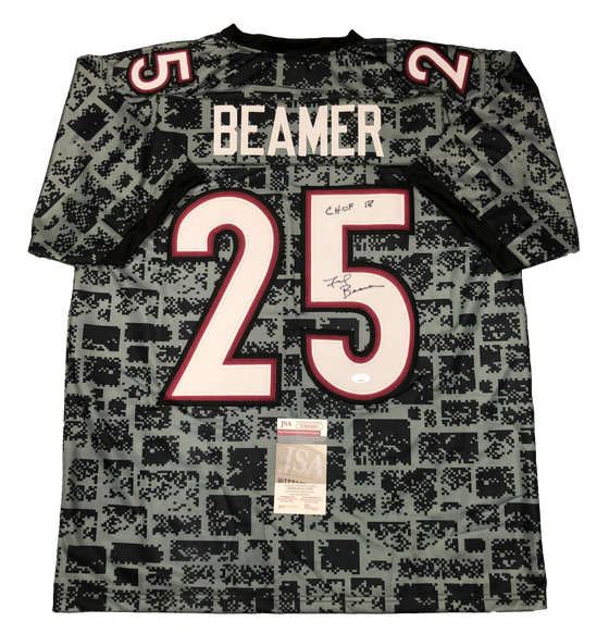 Virginia Tech Hokies Frank Beamer Signed Auto Stone Jersey 'CHOF 18' - JSA W COA - 757 Sports Collectibles