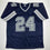 Autographed/Signed Everson Walls Dallas Blue Football Jersey JSA COA