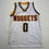 Autographed/Signed Christian Braun Denver White Basketball Jersey Beckett BAS COA