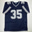 Autographed/Signed DeMarvion Overshown Dallas Blue Football Jersey JSA COA